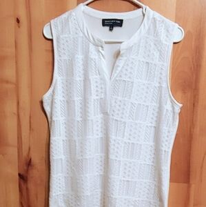 Jones New York Signature L Sleeveless Top White